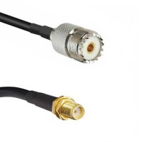 Кабельная сборка 50 Ом на RG-58 с разъемами UHF-female (SO239) - SMA-female, 14 метров