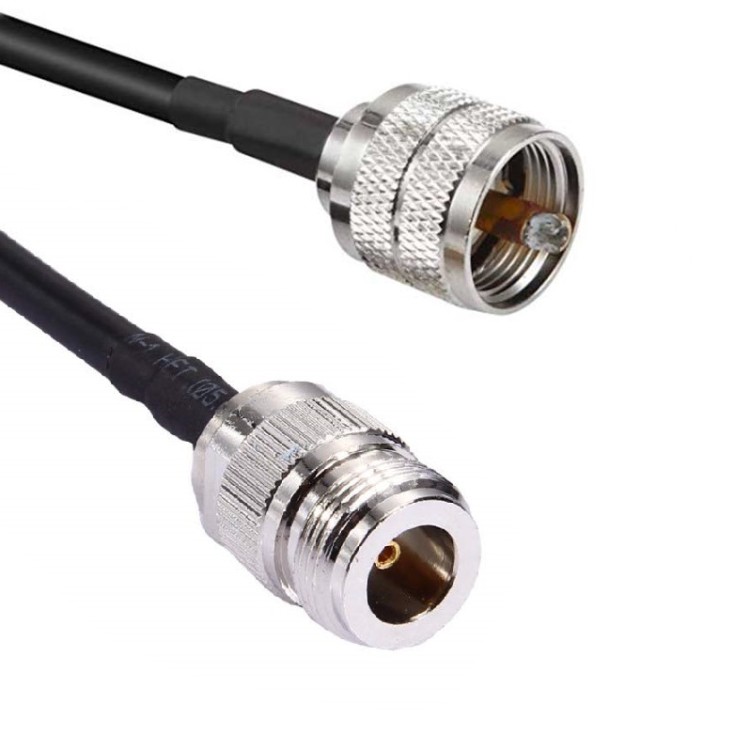 Кабельная сборка 50 Ом на RG-58 с разъемами UHF-male (PL259) - N-female, 6 метров
