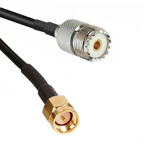 Кабельная сборка 50 Ом на RG-58 с разъемами UHF-female (SO239) - SMA-male, 6 метров
