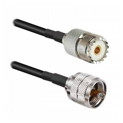 Кабельная сборка 50 Ом на RG-58 с разъемами UHF-male (PL259) - UHF-female (SO239), 12 метров