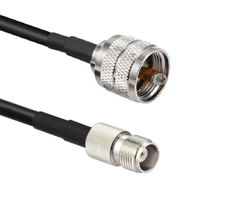 Кабельная сборка 50 Ом на RG-58 с разъемами UHF-male (PL259) - TNC-female, 14 метров
