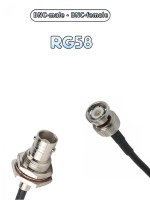 Кабельная сборка 50 Ом на RG-58 с разъемами BNC-male - BNC-female, 0,2 метра