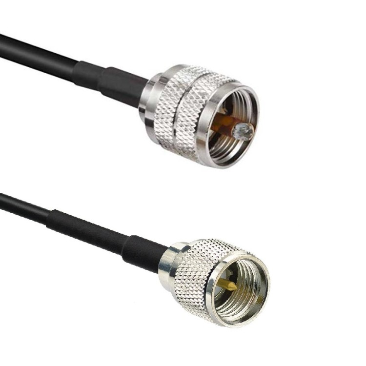 Кабельная сборка 50 Ом на RG-58 с разъемами mini-UHF-male - UHF-male, 0,5 метра
