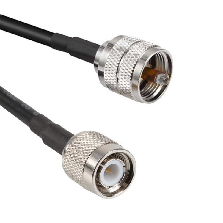 Кабельная сборка 50 Ом на RG-58 с разъемами UHF-male (PL259) - TNC-male, 0,5 метра