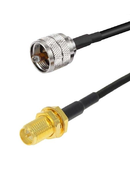Кабельная сборка RG-213 с разъемами UHF-male - RP-SMA-female, 12 метров