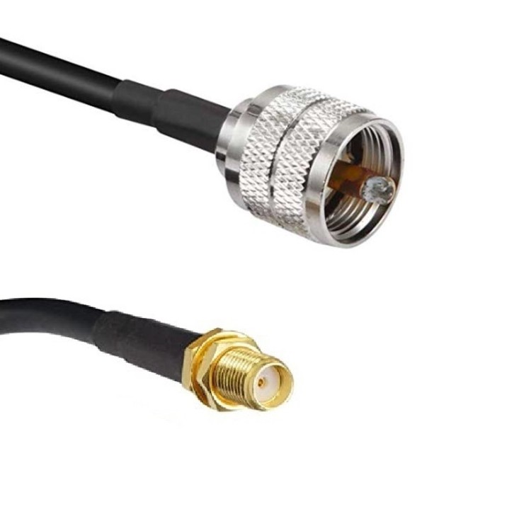 Кабельная сборка 50 Ом на RG-58 с разъемами UHF-male (PL259) - SMA-female, 11 метров