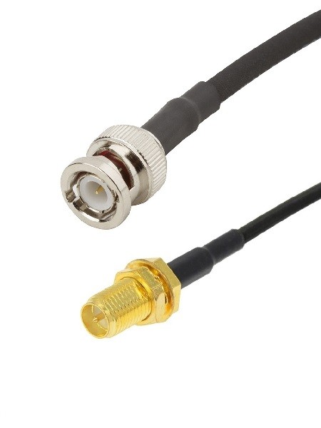 Кабельная сборка RG-213 с разъемами RP-SMA-female - BNC-male, 4 метра