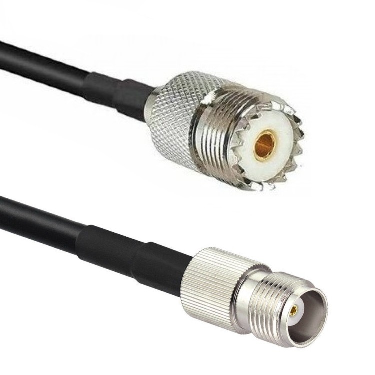 Кабельная сборка 50 Ом на RG-58 с разъемами UHF-female (SO239) - TNC-female, 11 метров
