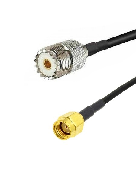Кабельная сборка RG-213 с разъемами UHF-female - RP-SMA-male, 15 метров